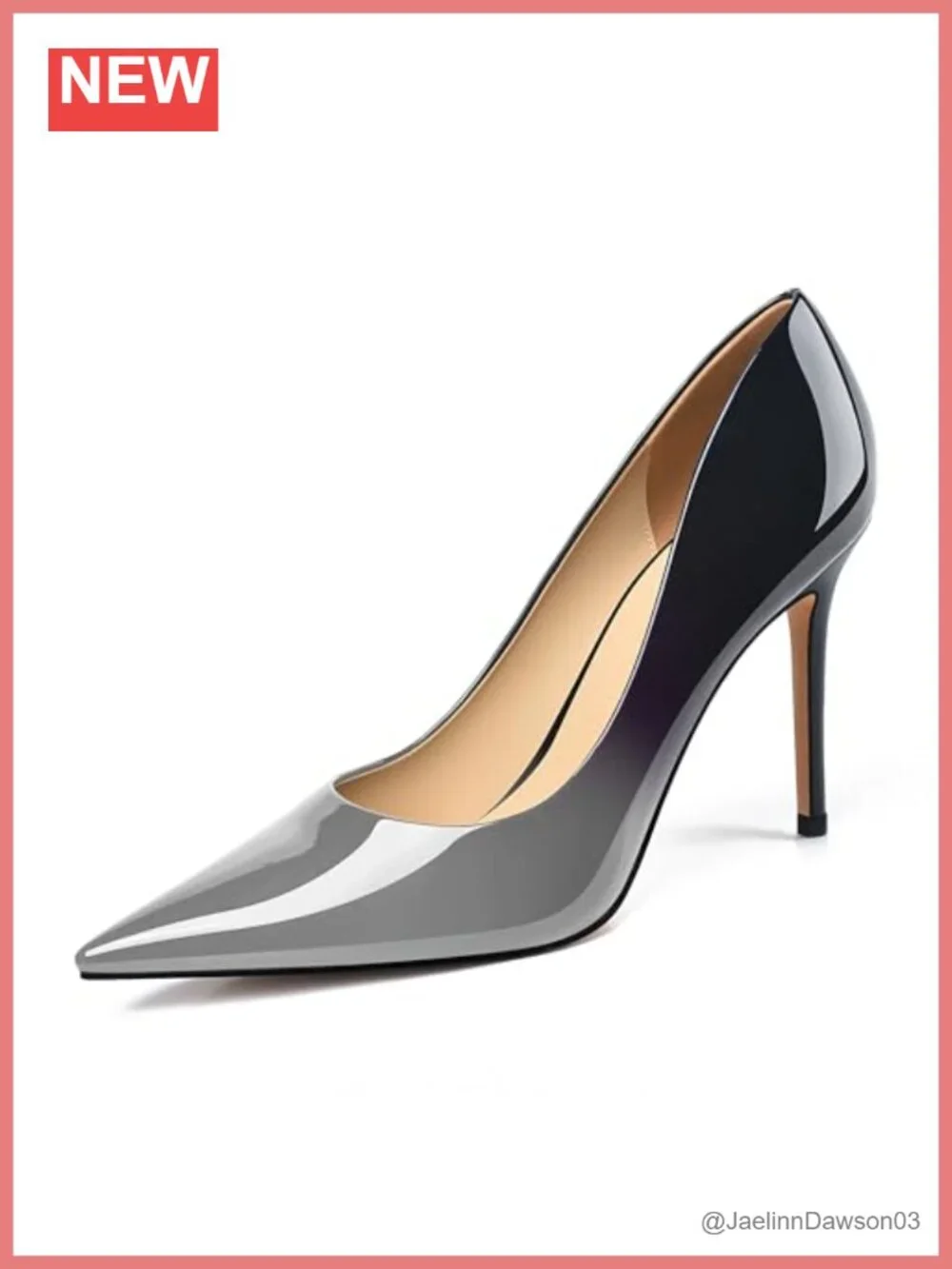 High Heels Women Pumps Gradient Patent Leather 4 Inch Stiletto Formal Wedding